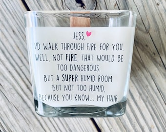 Funny Gift For Sister Gift For Her Best Friend Gift Funny Gift for Friend Funny Candle Gift for Bestie Gift Personalized Candle With Message