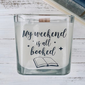 My Weekend Is All Booked Book Lover Gift Custom Candle Friend Birthday Gift Birthday Candle For Friend Book Lovers Gift Reading Gift