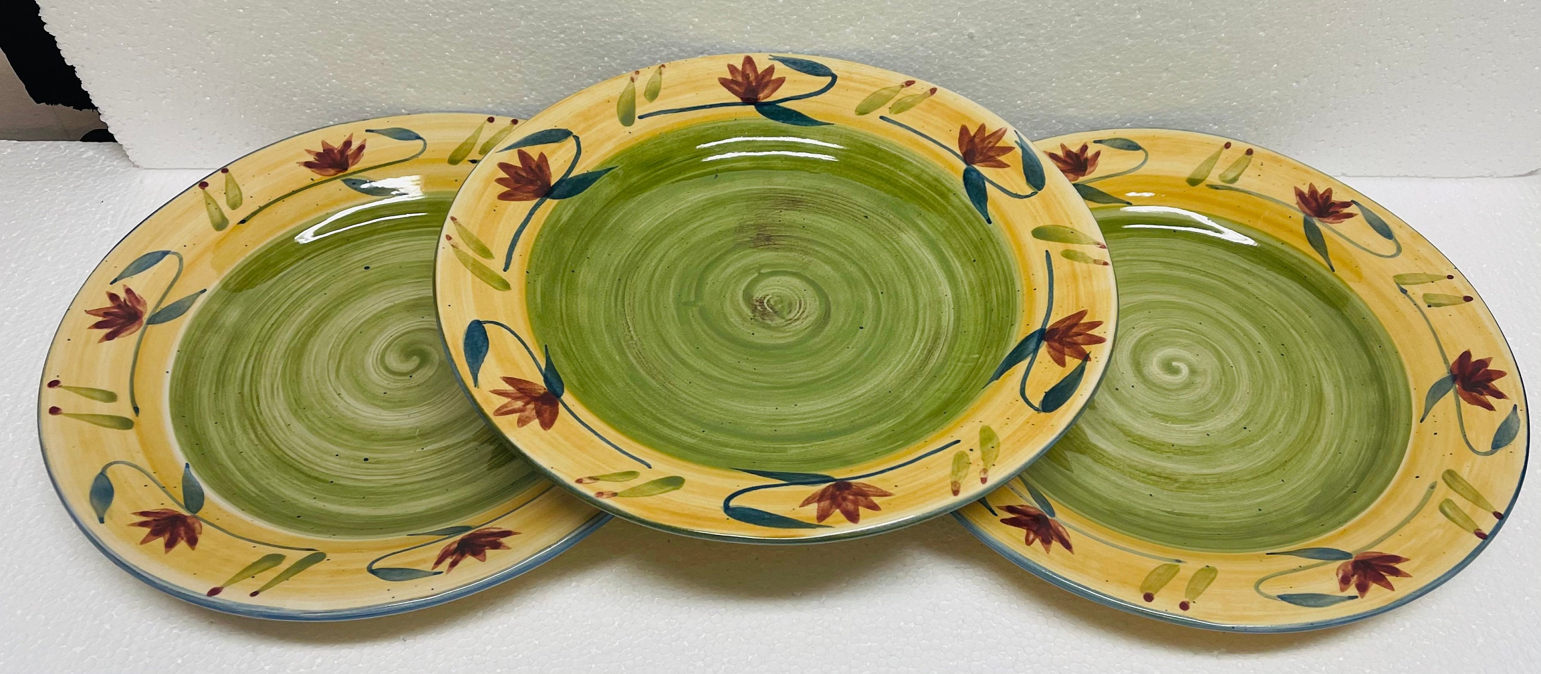 Pier 1 One ELIZABETH Dinner Plates Set of 3 Red/Blue Floral on Etsy