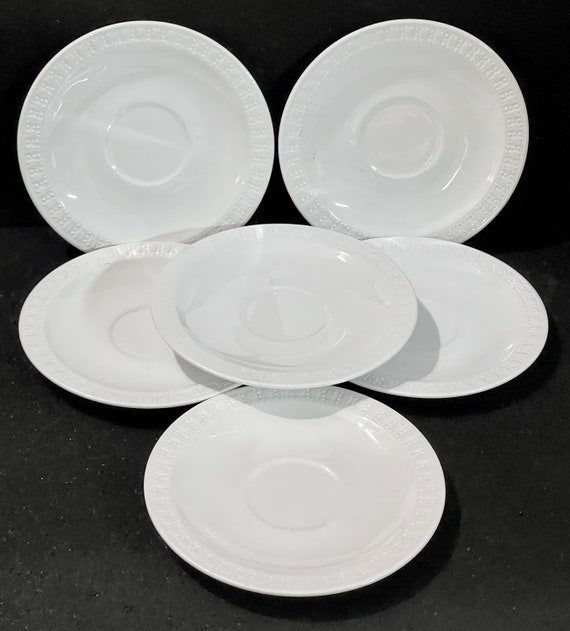 Corning Centura WHITE TULIPS Bread Plate 6 3/8" Embossed 1 each  3 available 
