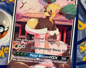 Custom Full Art Card! Sawsbuck GX! Summer Form!