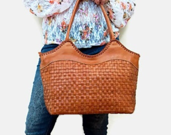 Leather Tote Leather Tote Zipper Leather Tote Bag Etsy