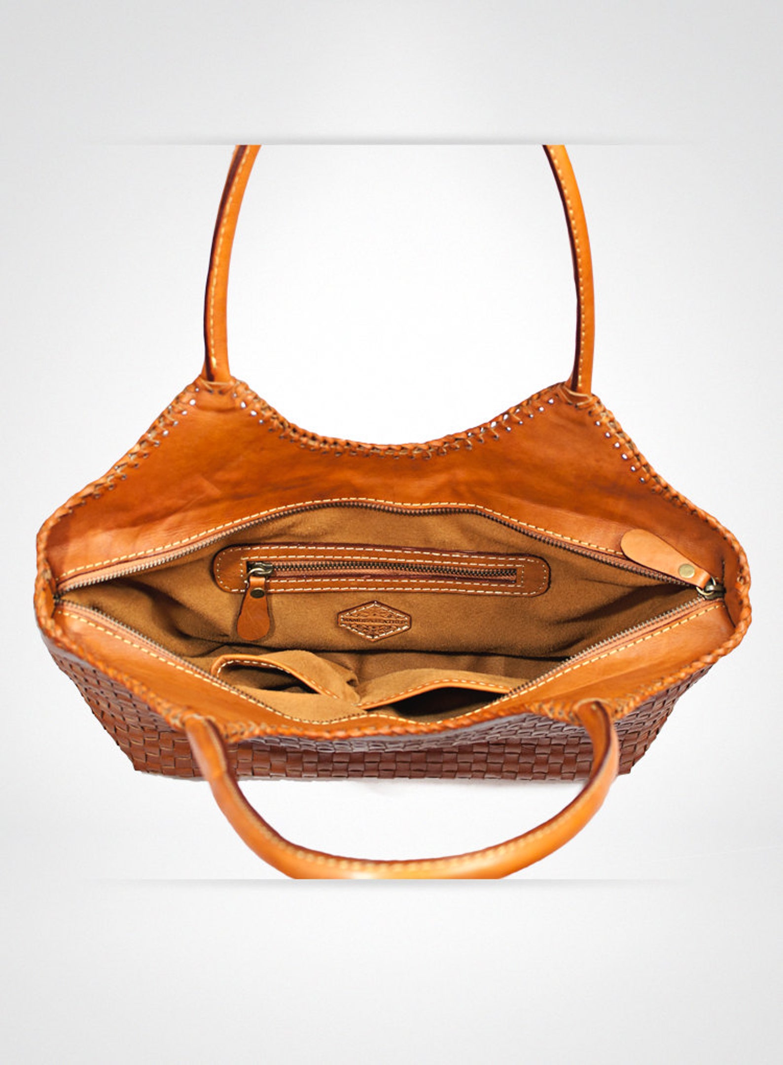 Leather Tote Leather Tote Zipper Leather Tote Bag Etsy