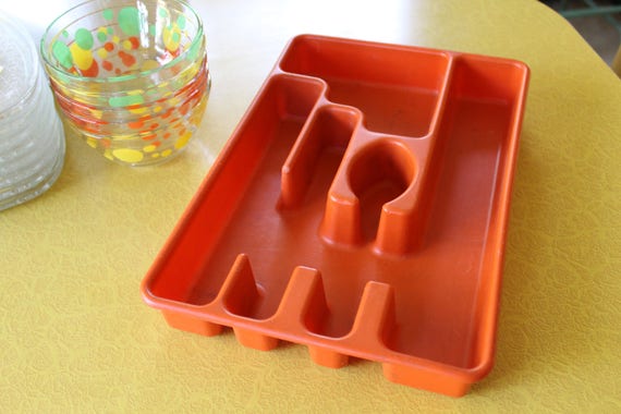 Orange Silverware Tray Orange Rubbermaid Utensil Tray Retro Etsy
