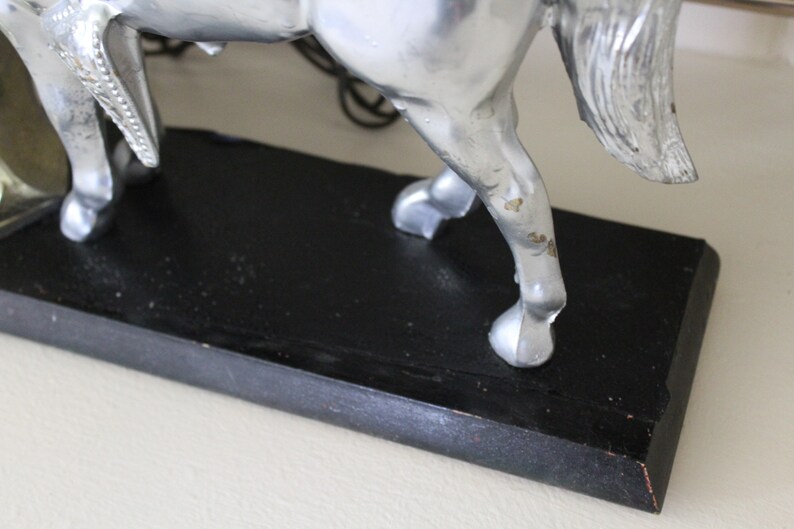 Vintage Large Silver Horse Clock Silver and Gold Horse Clock Etsy