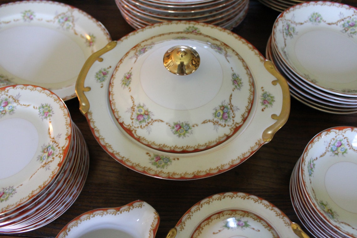 Antique 55 Pieces Grace China GRA 14 Dinnerware Set 1930s Etsy