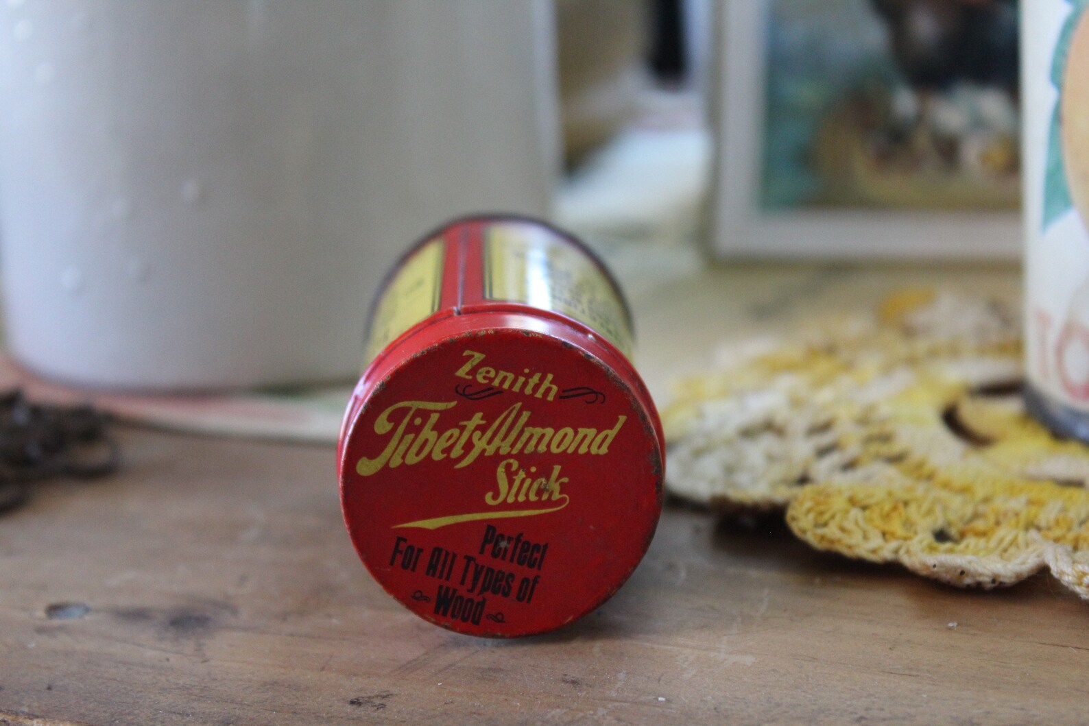 Vintage Zenith Tibet Almond Stick Tin Red and Yellow Kitchen Etsy