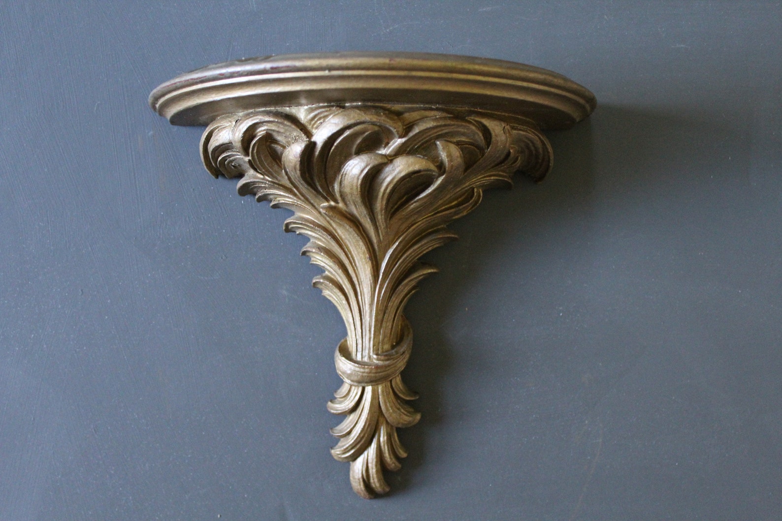 1960s Syroco Wood Wall Shelf Vintage Gold Syroco Wood Sconce Etsy