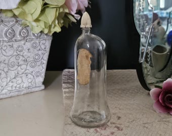 Vintage Ethyl Chloride Bottle w/ Bakelite Style Cap, 1940s Unusually Shaped Ohio Chemical & Mfg Co Round Shoulder Medical Anesthesia Bottle