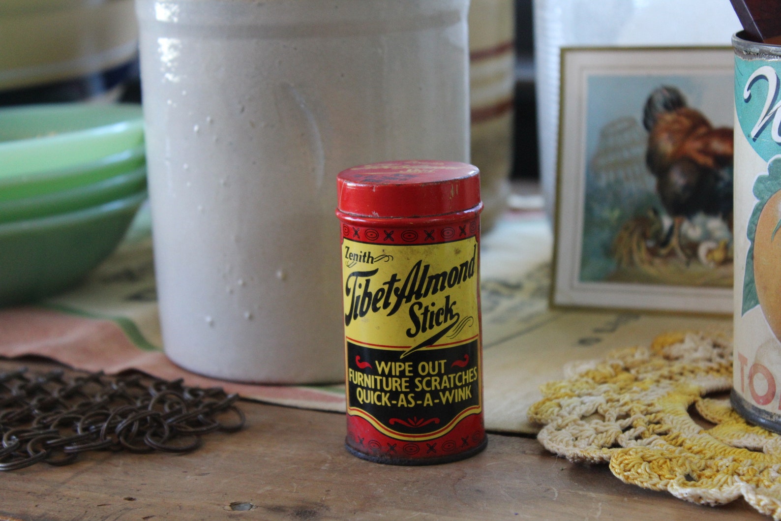 Vintage Zenith Tibet Almond Stick Tin Red and Yellow Kitchen Etsy