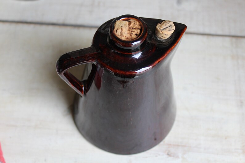 Vintage Brown Pottery Faux Coffee Pot Ceramic Liquor Etsy