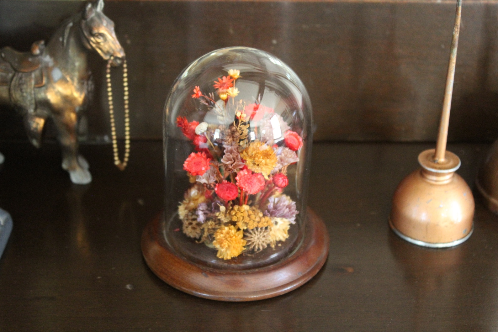 1970s Dried Flower Cloche Vintage Cloche With Dried Flowers Etsy