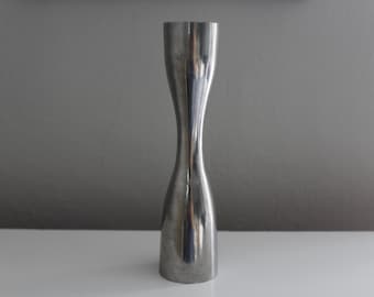Midcentury Modern Aluminum Candlestick Holder, Modernist Metal Candleholder, Danish Style Taper Candle Holder, MCM Candlestick Holder