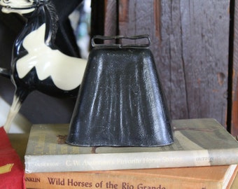 Vintage Large Cowbell, Large Black Cow Bell, Metal Cowbell, Cowboy Bell, Western Wall Hanging, Farmhouse Door, Barn, Cabin Decor