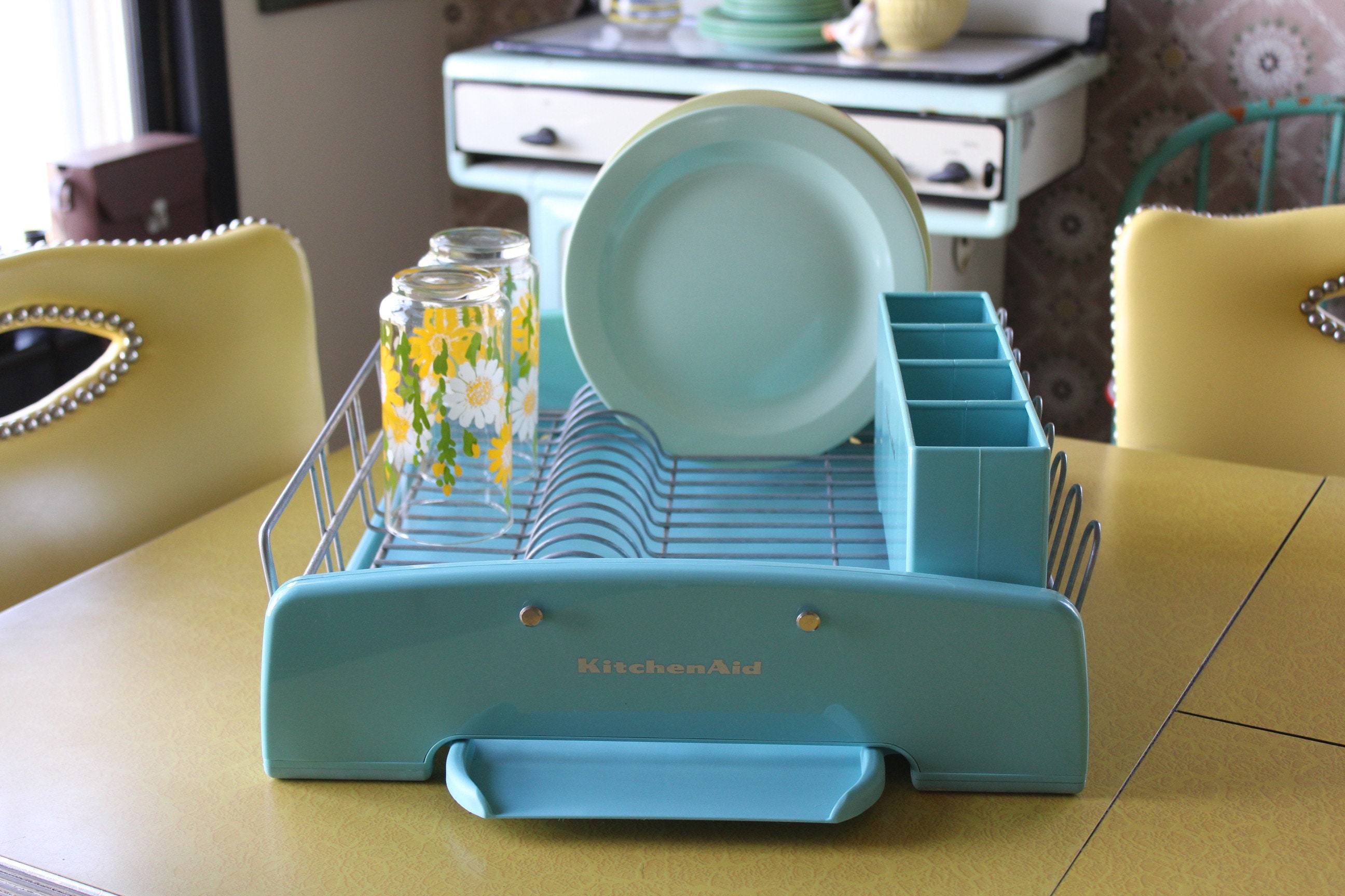 Turquoise dish rack sale