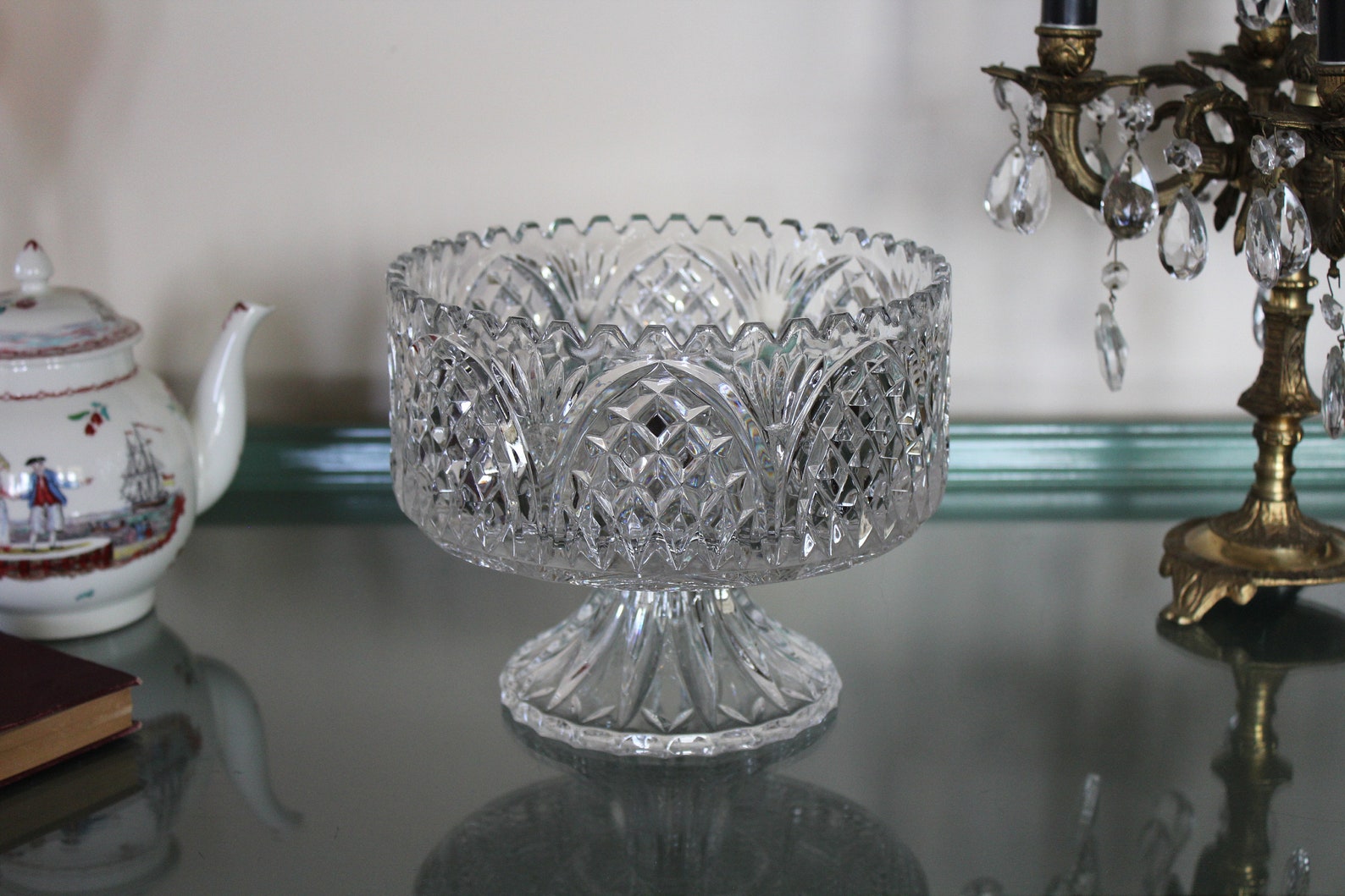 Vintage West German Lead Crystal Compote Large Crystal Glass Etsy