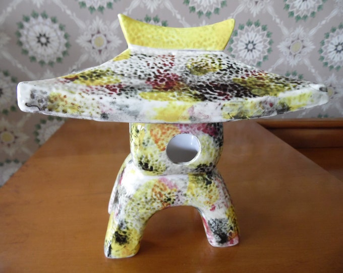 Asian Ceramic Pagoda Incense Burner, Candle Holder Etsy