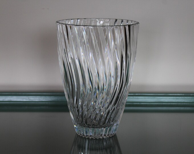 Vintage Large Lead Crystal Vase, Towle Crystal Vase, Big Lead Glass