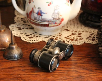 Antique Made in Occupied Japan Binoculars, Vintage Small Black Binoculars, Opera Glasses, Mini Field Glasses, Horse Racing Binoculars