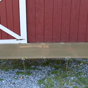 Vintage Army Cot with Cast Iron Frame, Army Green Canvas Folding Cot and Metal Frame, Camping Cot, Military Camp Bed, Sleeping Porch Daybed