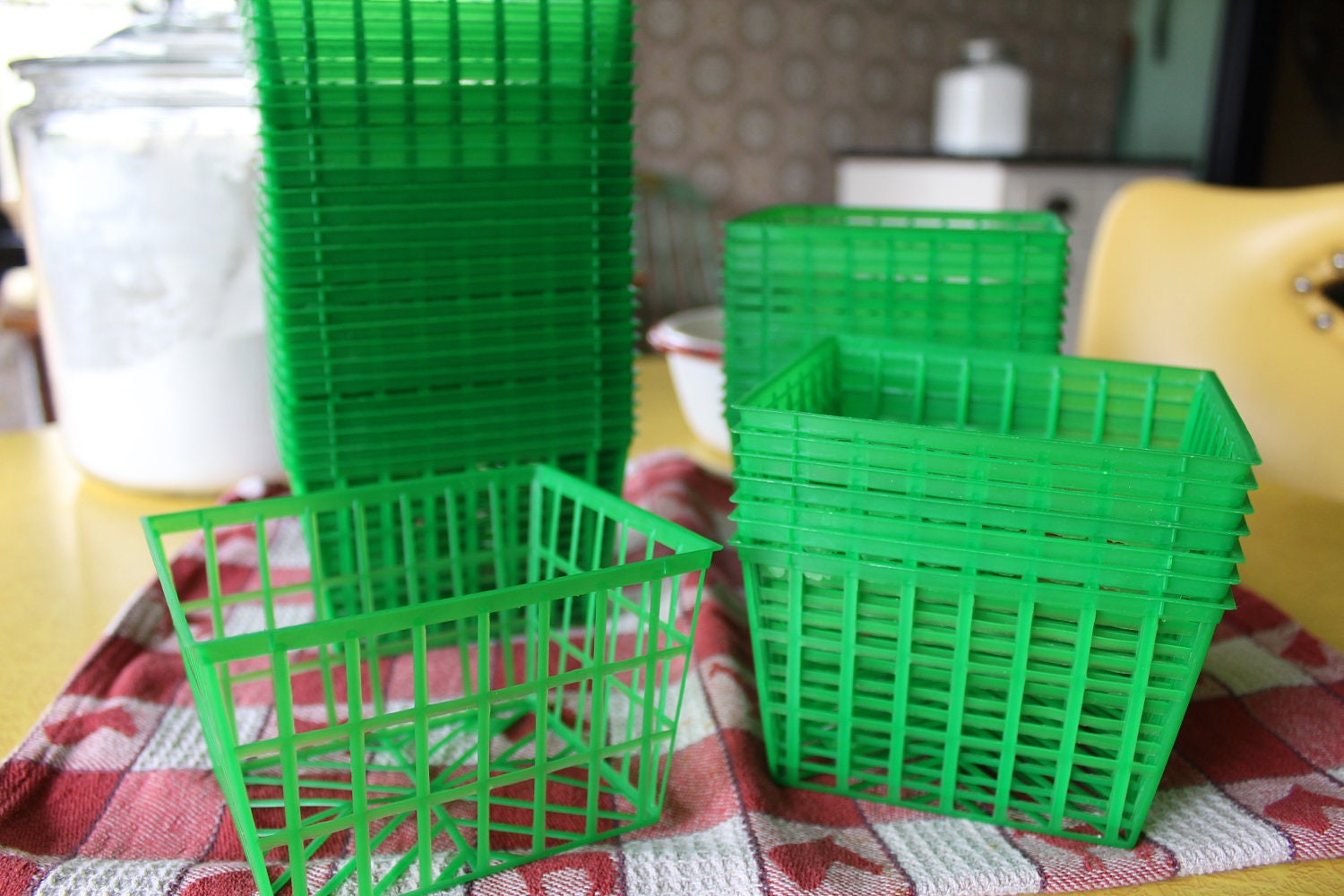 50 New Plastic Berry Baskets Green Plastic Berry Baskets Etsy