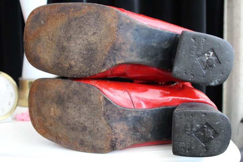 Authentic 1960s Red Go Go Boots With Cat's Paw Heel Etsy