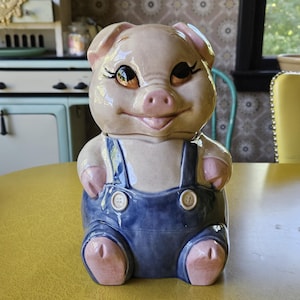 Farmer Pig Cookie Jar - Etsy