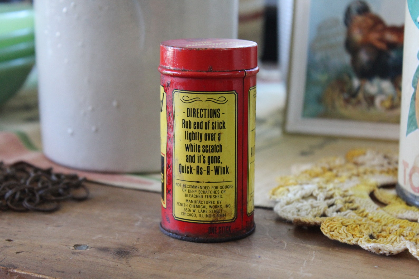 Vintage Zenith Tibet Almond Stick Tin Red and Yellow Kitchen Etsy