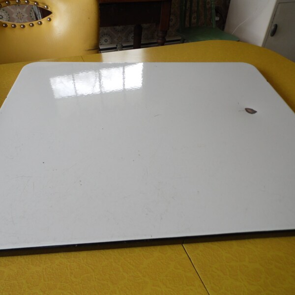 Cabinet Top, Porcelain Enamel Top for Cabinet, Replacement Top, White and Black Enamelware Top, Dream Board