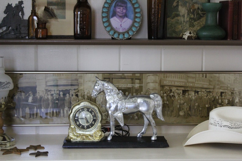 Vintage Large Silver Horse Clock Silver and Gold Horse Clock Etsy