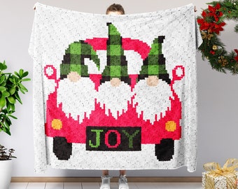 Gnome VW Bug Crochet Blanket Pattern: C2C Plaid (PDF Pattern)