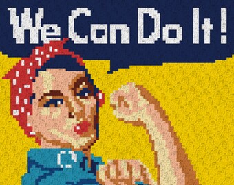 Rosie the Riveter Crochet Blanket Pattern: C2C Graph (Digital Download)