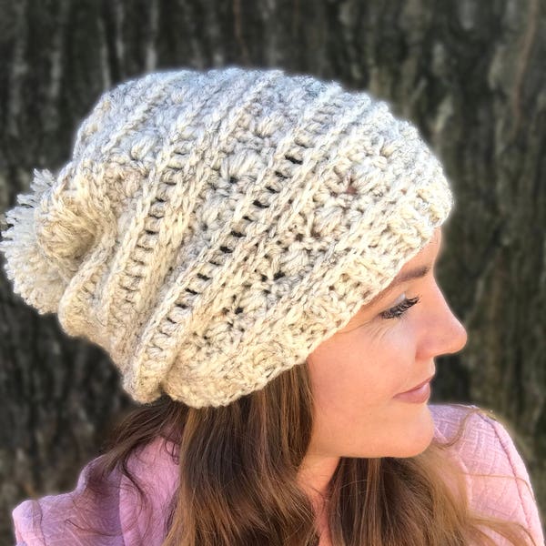 Slouchy Beanie Crochet Pattern | Slouchy Crochet Hat Pattern | Sequoia Ridge Slouch Crochet Beanie Pattern | Beginner Crochet Pattern