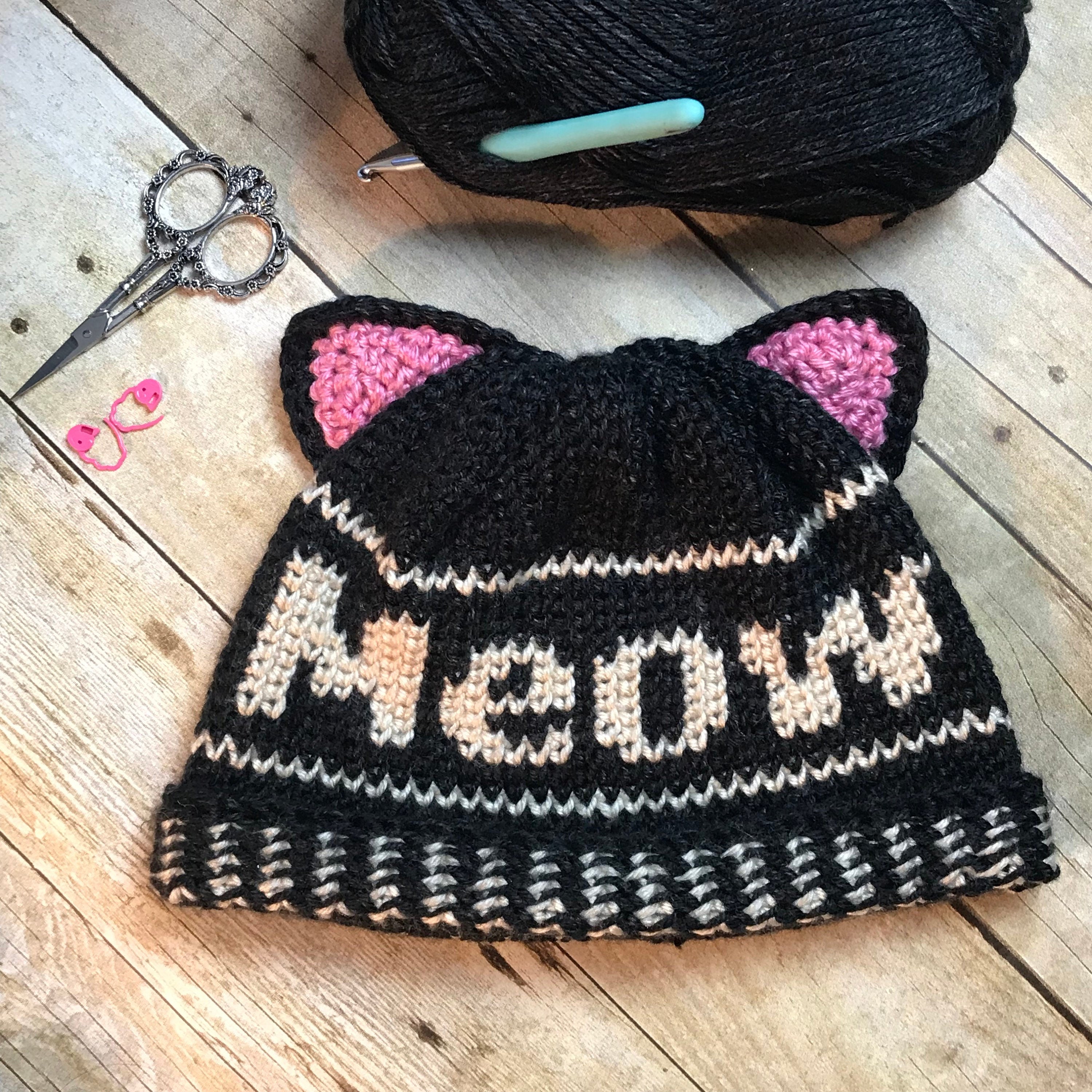 30 Cat Beanie Crochet Patterns to Explore: Cozy Ears, Ribbing, and Playful Styles 3 Crochet Cat Beanie Pattern: Meow! Beanie (Video Tutorial)