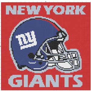 New York Giants | C2C Written Graph Pattern 112 x 112 | Football C2C Pattern NY Giants Corner to Corner Crochet Pattern
