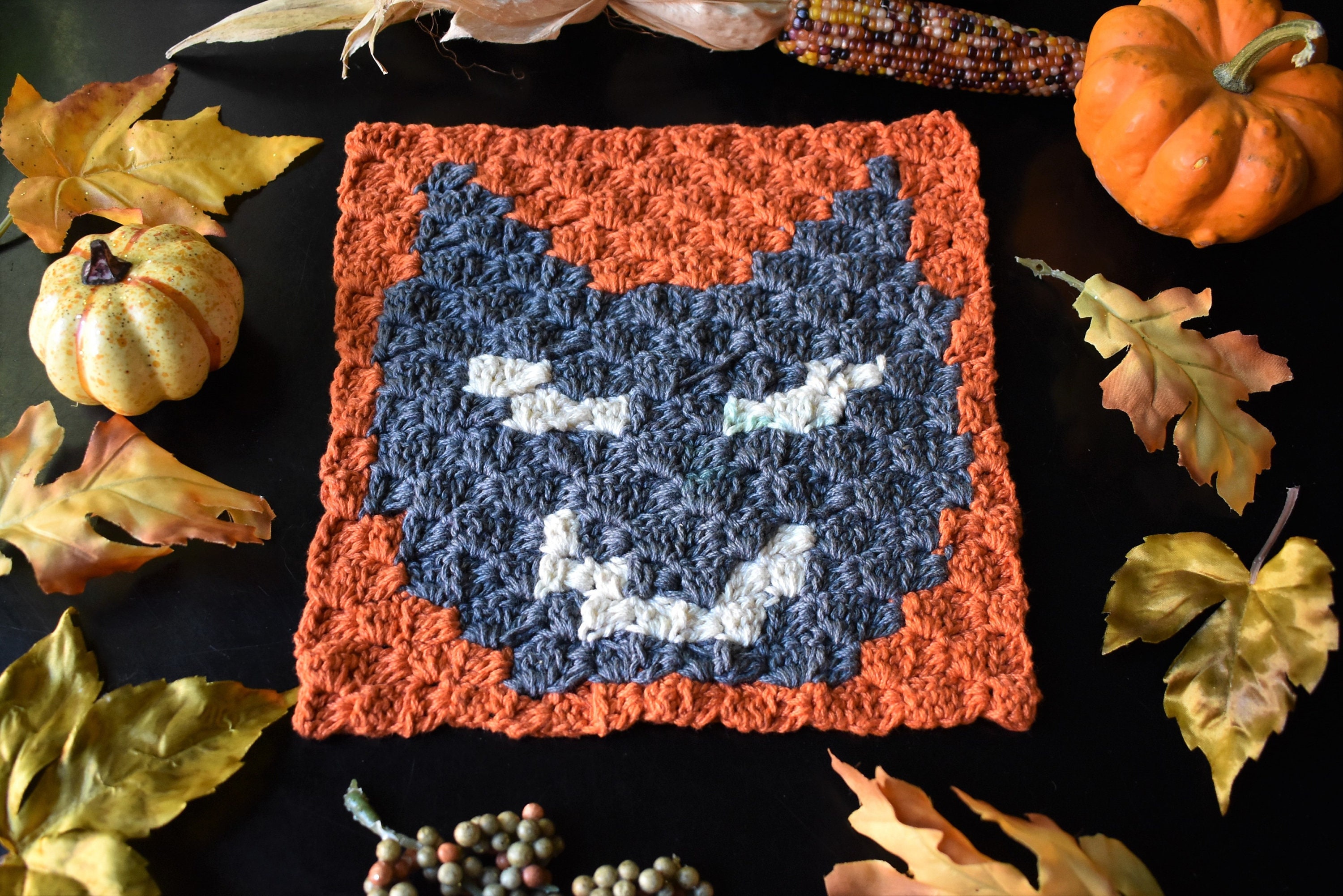 38 Black Cat Crochet Patterns for Amigurumi, Bags, Keychains, and Cozy Handmade Gifts 26 Halloween Black Cat C2C Crochet Afghan Square