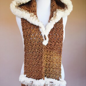 Fur-Lined Hooded Scarf Crochet Pattern with Pockets Crochet Chunky Scarf Kunik Scoodie Scoodie Crochet Pattern Go For Faux Scarf image 9