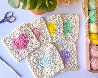 Lacy Heart Granny Square Crochet Pattern: Valentine's Day Project (PDF Pattern)