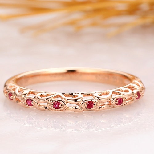 Vintage Large Natural Ruby Ring in 14kt Rose Gold - Etsy