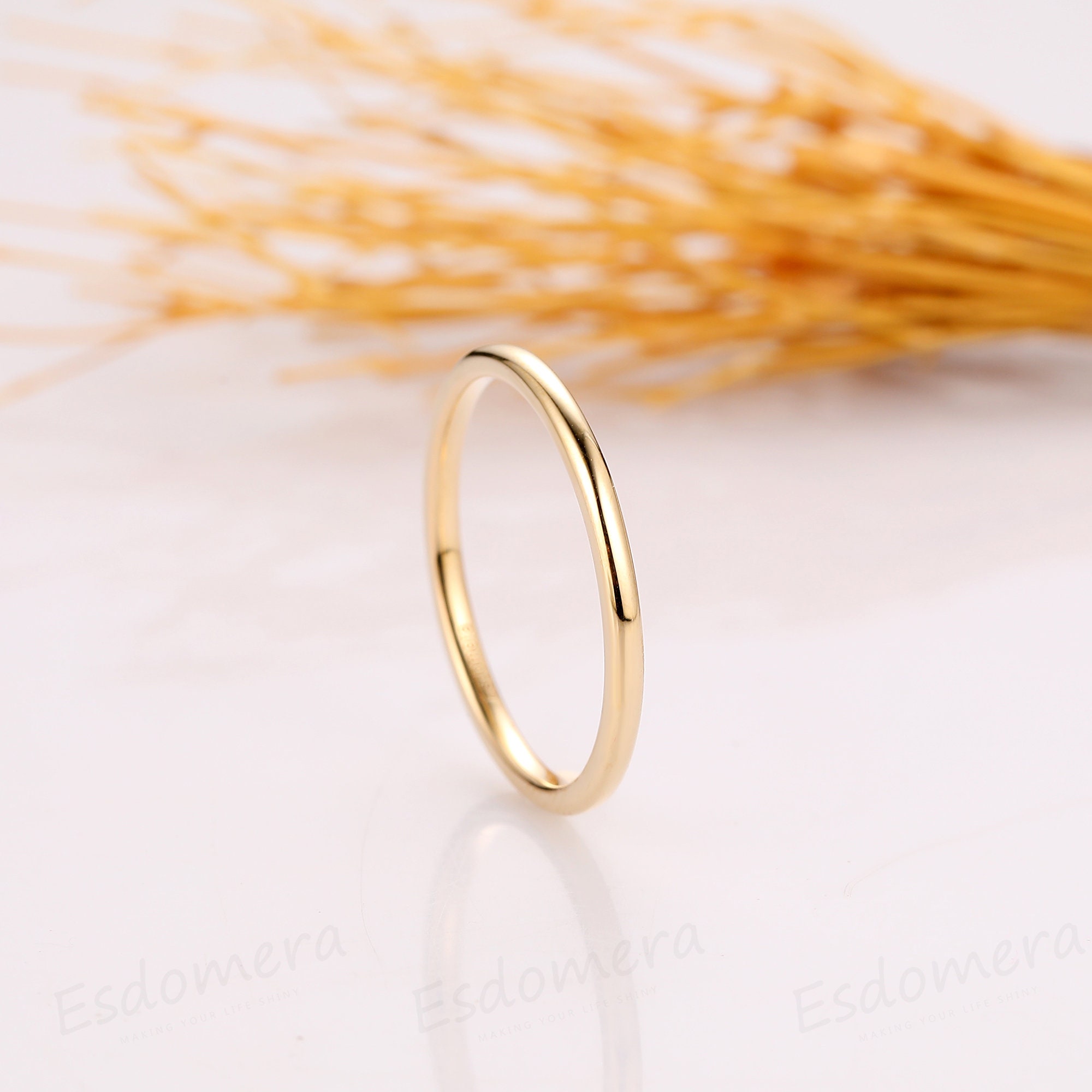 Rounded Plain Wedding Band Comfort Fit 1.5mm Widewidth - Etsy