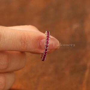 Ruby Full Eternity Band, Solid Gold Handmade Stacking Ring - Etsy