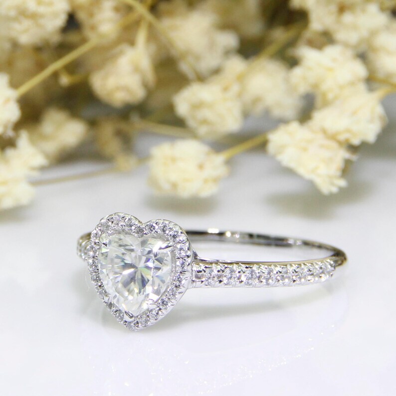 Heart Shape Moissanite Ring Heart Shape Esdomera Moissanite Etsy