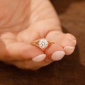 Antique Filigree Moissanite Ring, Solitaire 6 Prongs Ring, 1CT Round Cut Moissanite Wedding Ring, 14k Gold Art Deco Vintage Engagement Ring