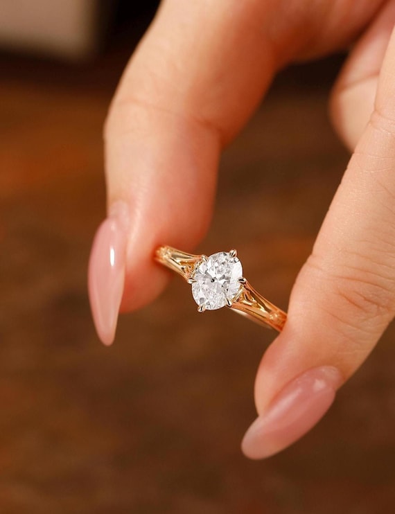 Bague Solitaire Or Blanc 14 Carats – Diamant De Laboratoire 1 Carat VS1 H – Certifié IGI