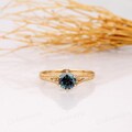 Antique Filigree Ring, Solitaire 6 Prongs 1CT Round Cut Alexandrite Wedding Ring, 14k Yellow Gold Vintage Engagement Ring, Anniversary Gift