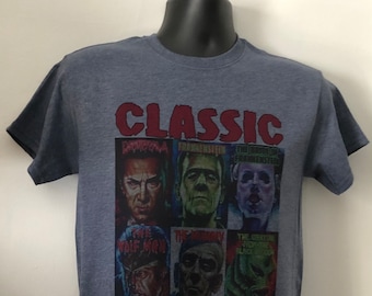 CAMISETA DE TERROR CLÁSICA, Horror vintage genial,