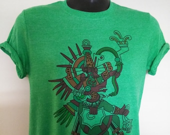 Quetzalcoatl T-Shirt Aztec God Deity Feathered Serpent Tee