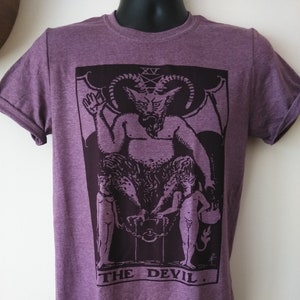 Camiseta de la carta del TAROT EL DIABLO, estilo gótico, rock y punk