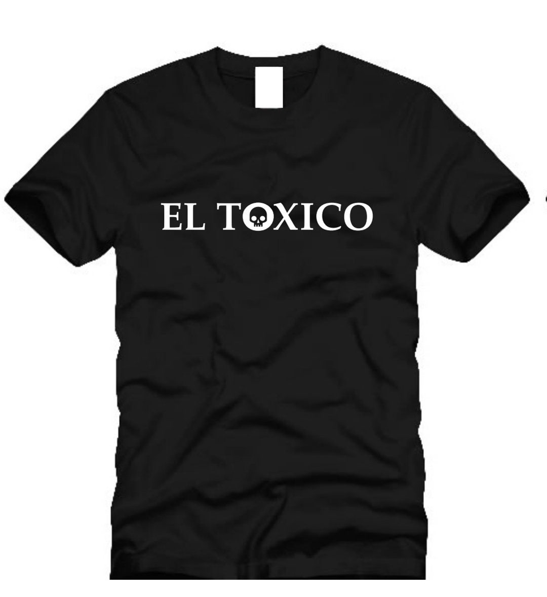 EL TOXICO PLAYERA NEGRA LOGO DIABLO EL TOXICO OFFICIAL EN BLANCO 100%  ALGODON