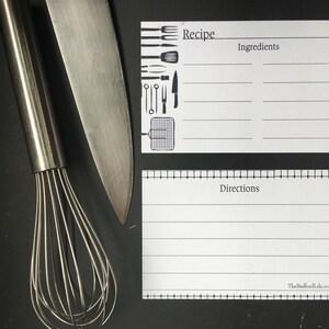 Grillen Utensil-Rezept-Karten - Set von 12-100 % Recycling-Papier - 4 "x 6" Rezept-Karten - Einweihungsparty Geschenk-Ideen - BBQ Zubehör